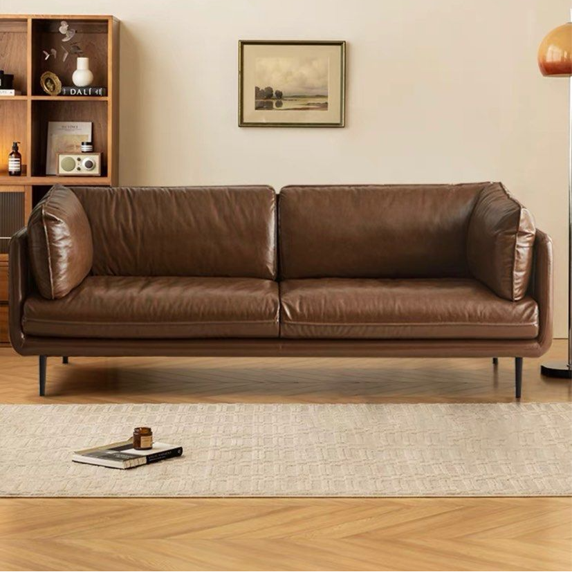 DRIANNA Modern Waxed Leather Sofa