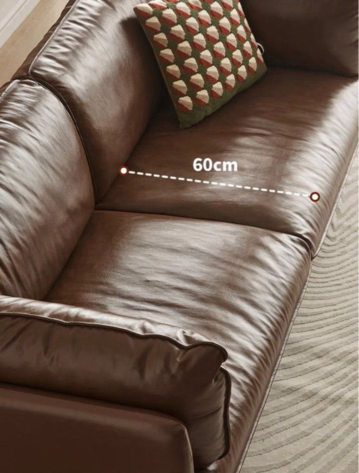 DRIANNA Modern Waxed Leather Sofa