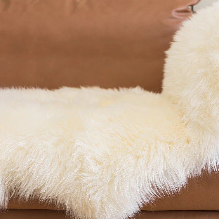 White Area Wool High Pile Rug