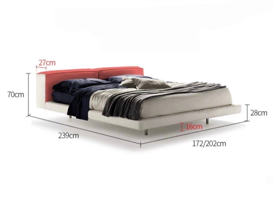 WILLOW Modern Leather Floating Bedframe