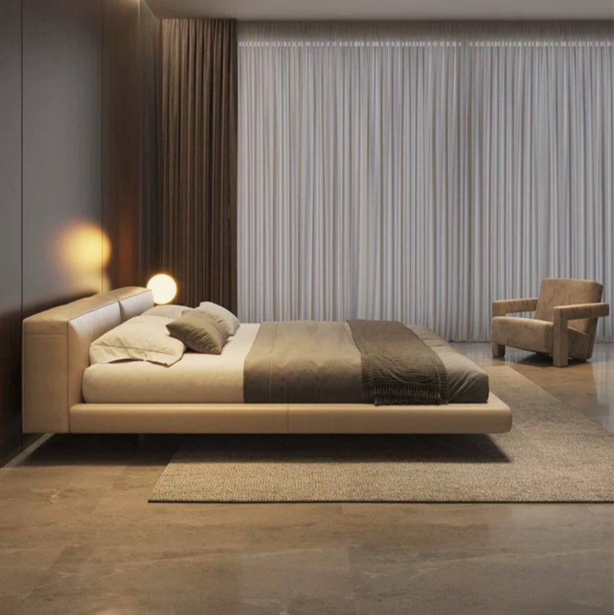 WILLOW Modern Leather Floating Bedframe