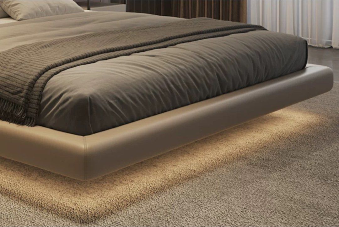 WILLOW Modern Leather Floating Bedframe