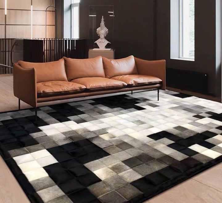 CHARLIE Modern Cowhide Leather Rug