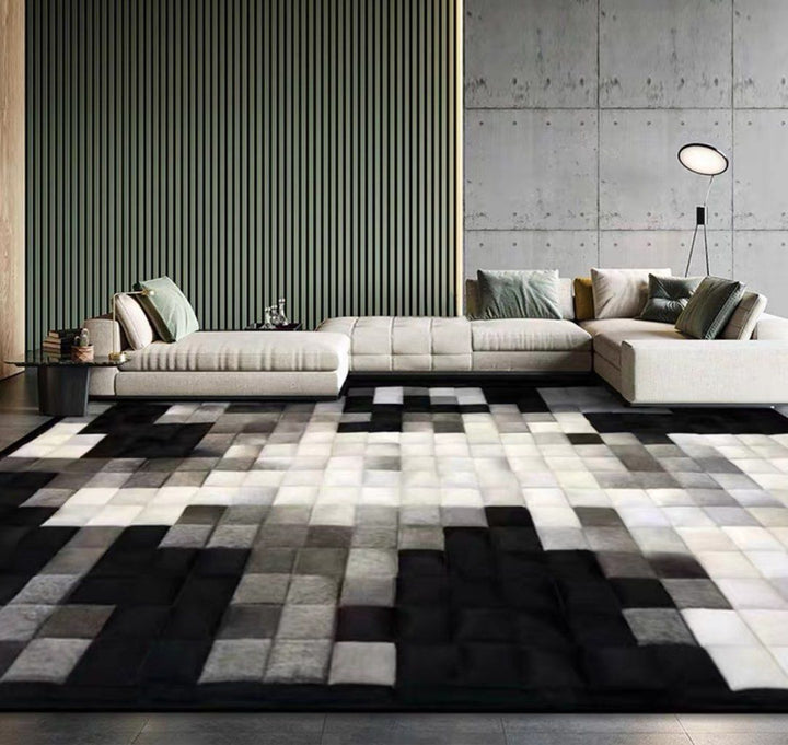 CHARLIE Modern Cowhide Leather Rug