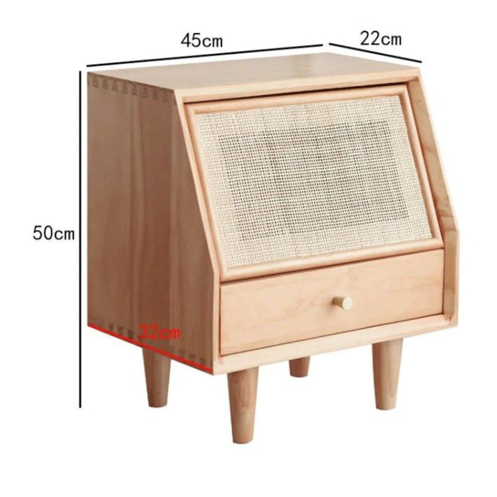 WINSEN Rattan Drawer Nightstand