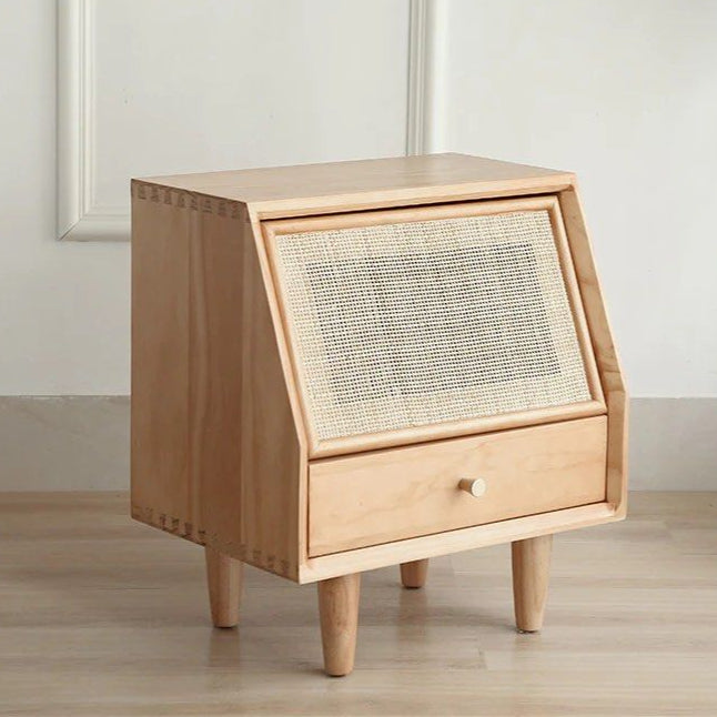 WINSEN Rattan Drawer Nightstand