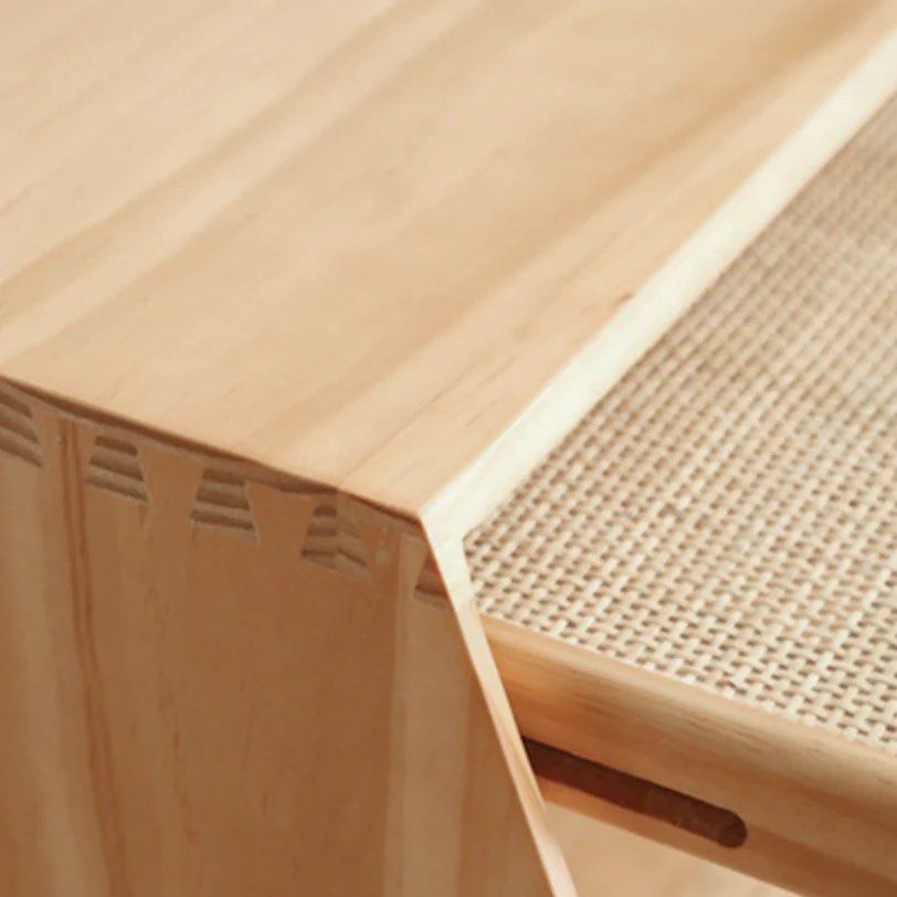 WINSEN Rattan Drawer Nightstand