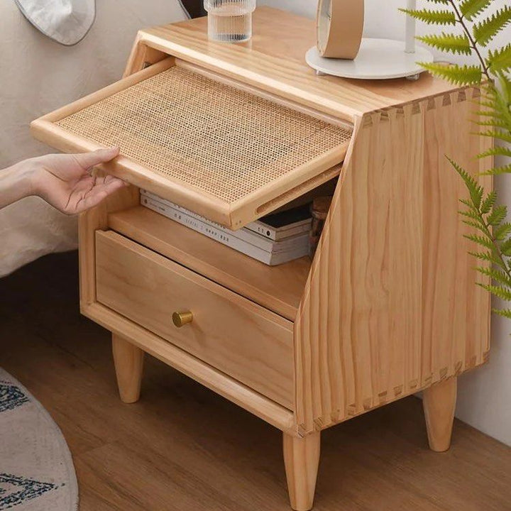 WINSEN Rattan Drawer Nightstand