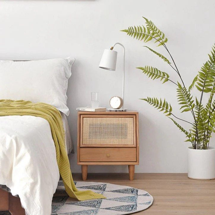 WINSEN Rattan Drawer Nightstand