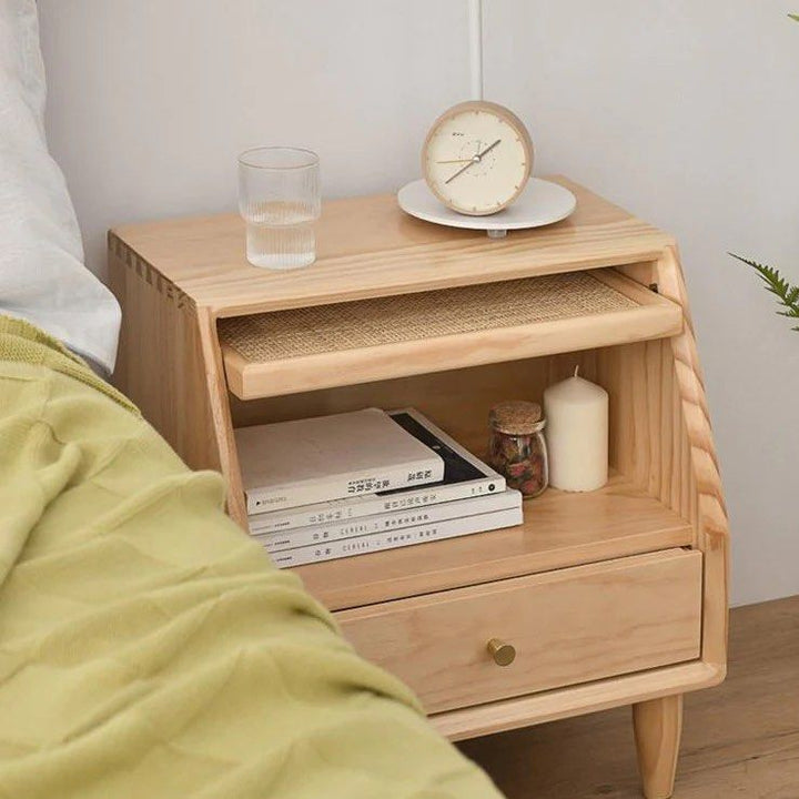 WINSEN Rattan Drawer Nightstand