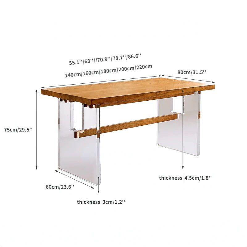 EVERARD Acrylic Base Dining Table