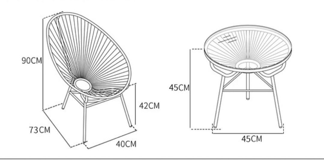 PETERS Modern Outdoor Chairs and Table