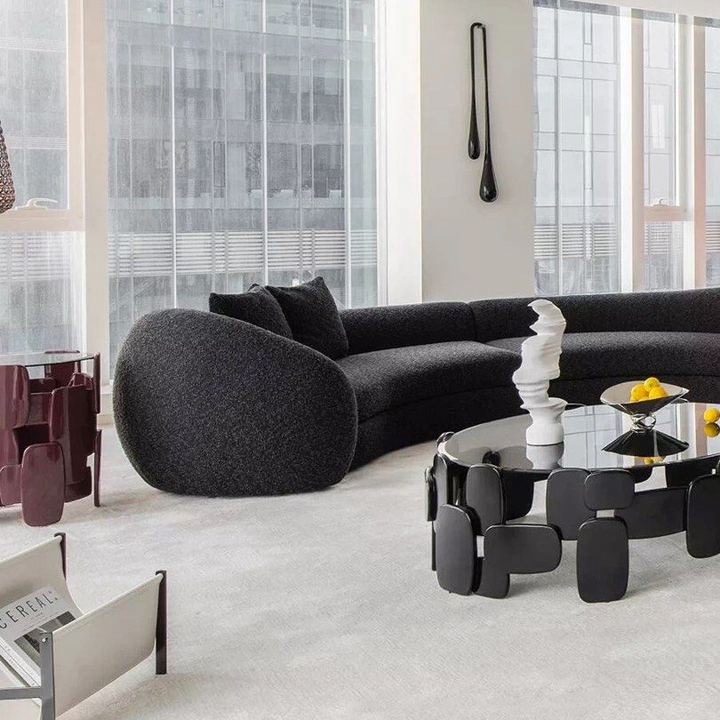 MAZOA Modern Round Glass Coffee Table