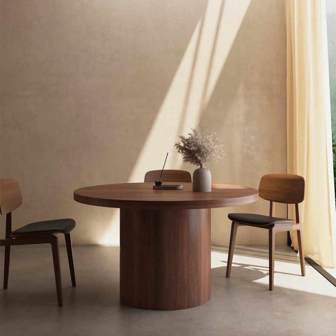 LOFF Modern Round Solid Wood Dining Table