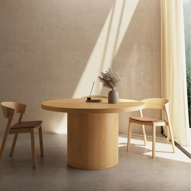 LOFF Modern Round Solid Wood Dining Table