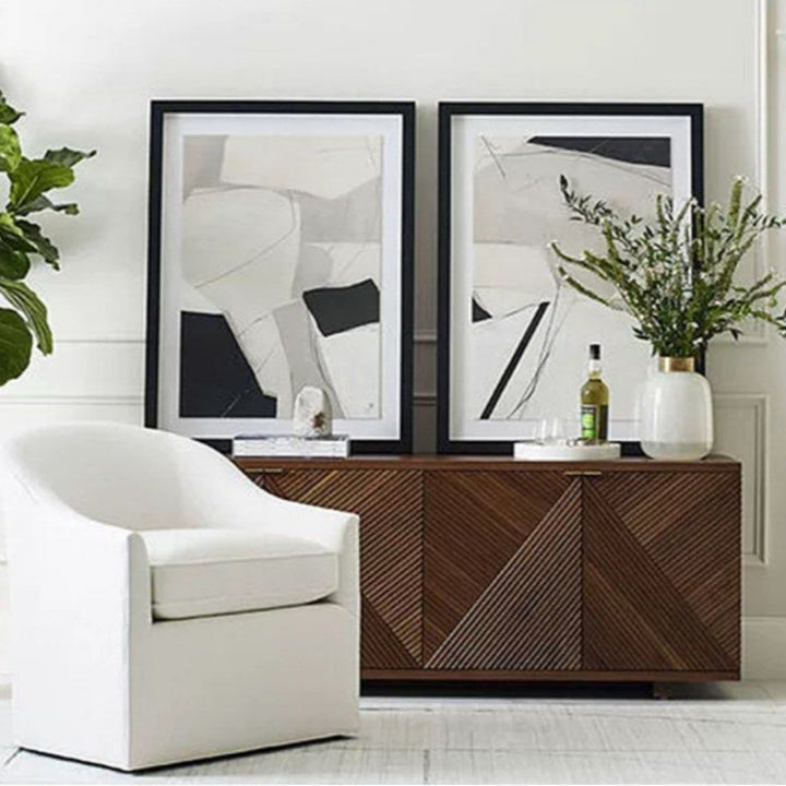 JUSTIN Herringbone Solid Wood Sideboard