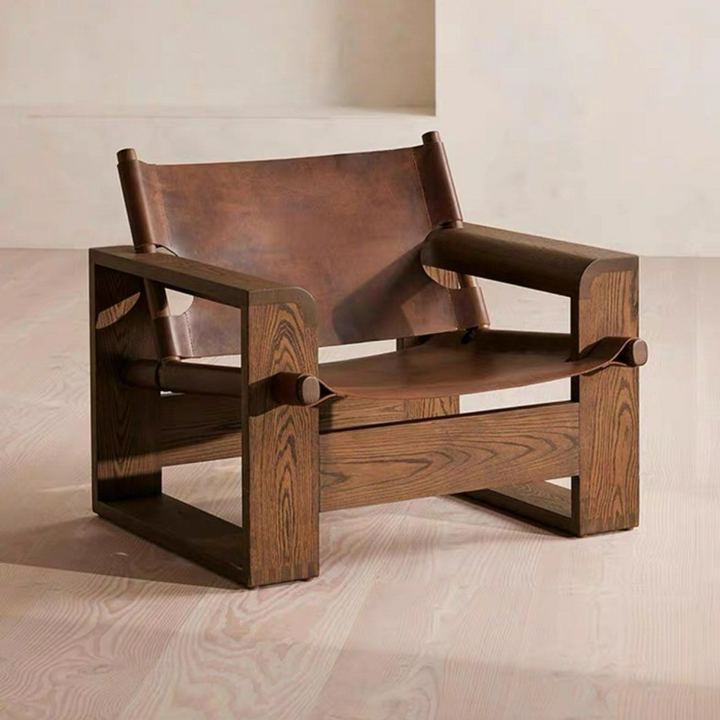 MICHAEL Rustic Solid Wood Lounge Chair
