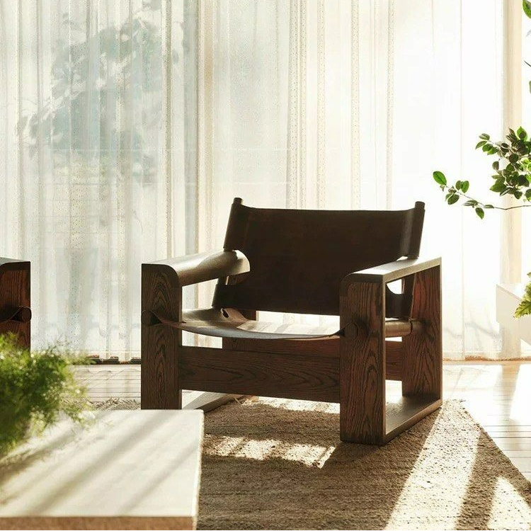 MICHAEL Rustic Solid Wood Lounge Chair