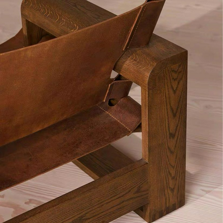 MICHAEL Rustic Solid Wood Lounge Chair