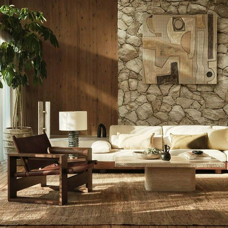 MICHAEL Rustic Solid Wood Lounge Chair