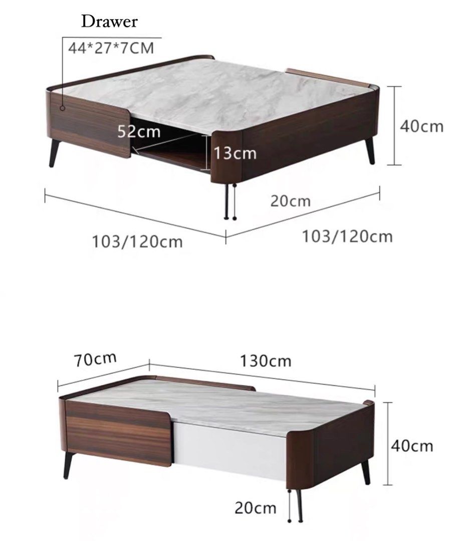 ZINGANO Modern Marble Coffee Table