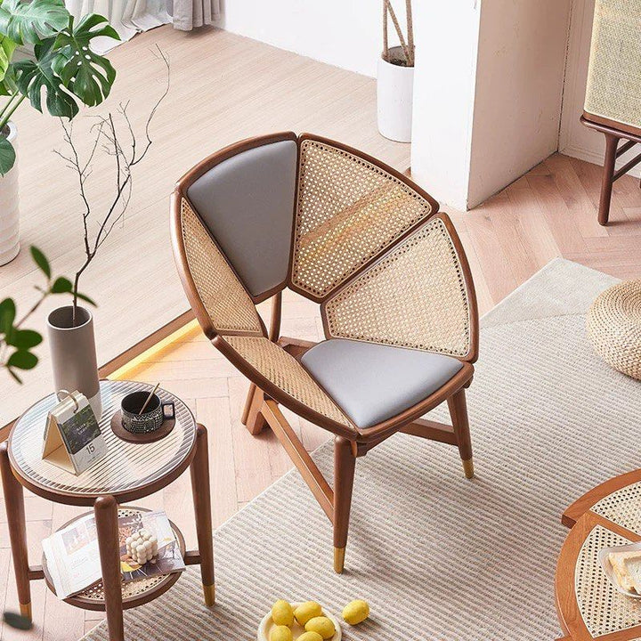 ZEIE Vintage Rattan Lounge Chair