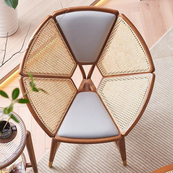 ZEIE Vintage Rattan Lounge Chair