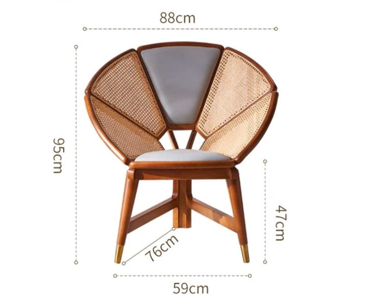 ZEIE Vintage Rattan Lounge Chair