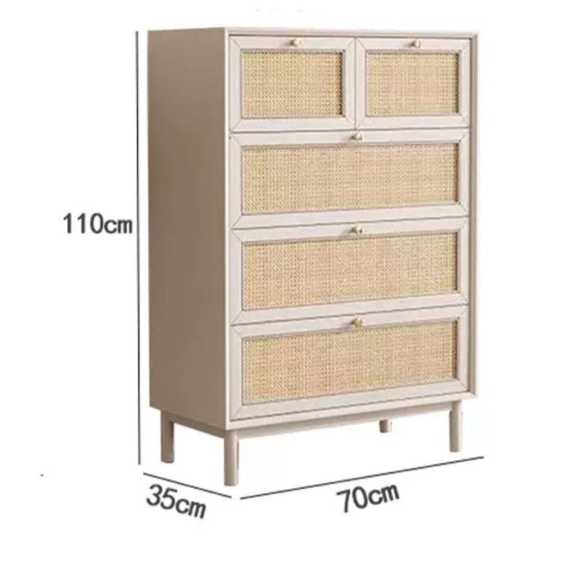 AGRIPPINA Japandi Rattan Chest Of Drawers'