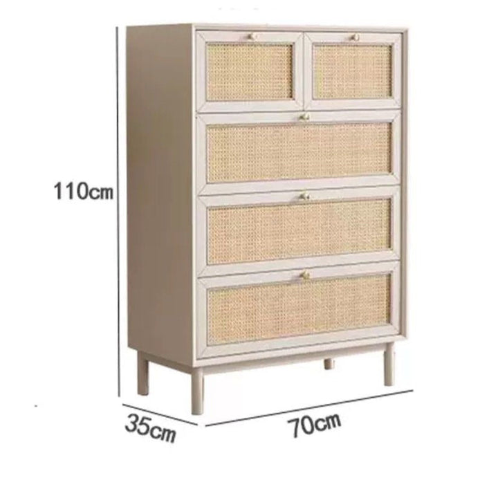 AGRIPPINA Japandi Rattan Chest Of Drawers'