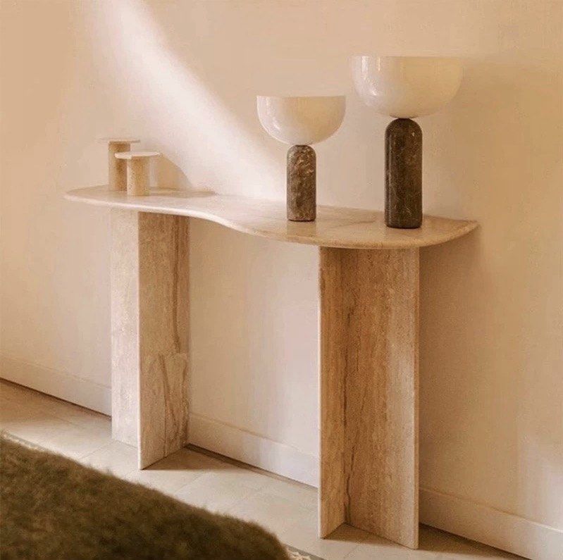 VERENA Modern Travertine Console Table