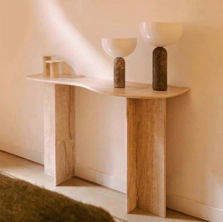 VERENA Modern Travertine Console Table