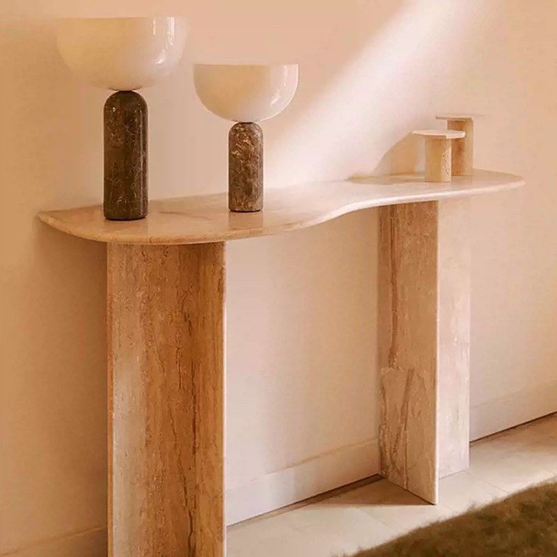 VERENA Modern Travertine Console Table