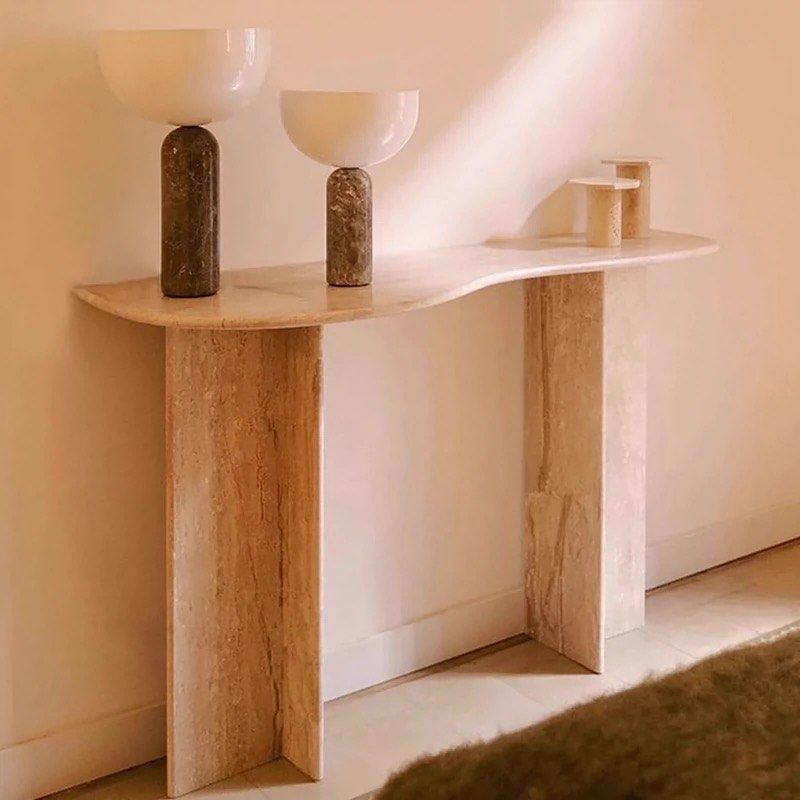 VERENA Modern Travertine Console Table