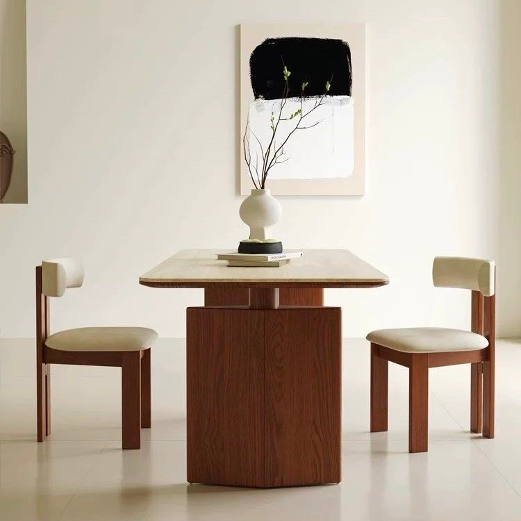 QUERIDA Modern Travertine Dining Table