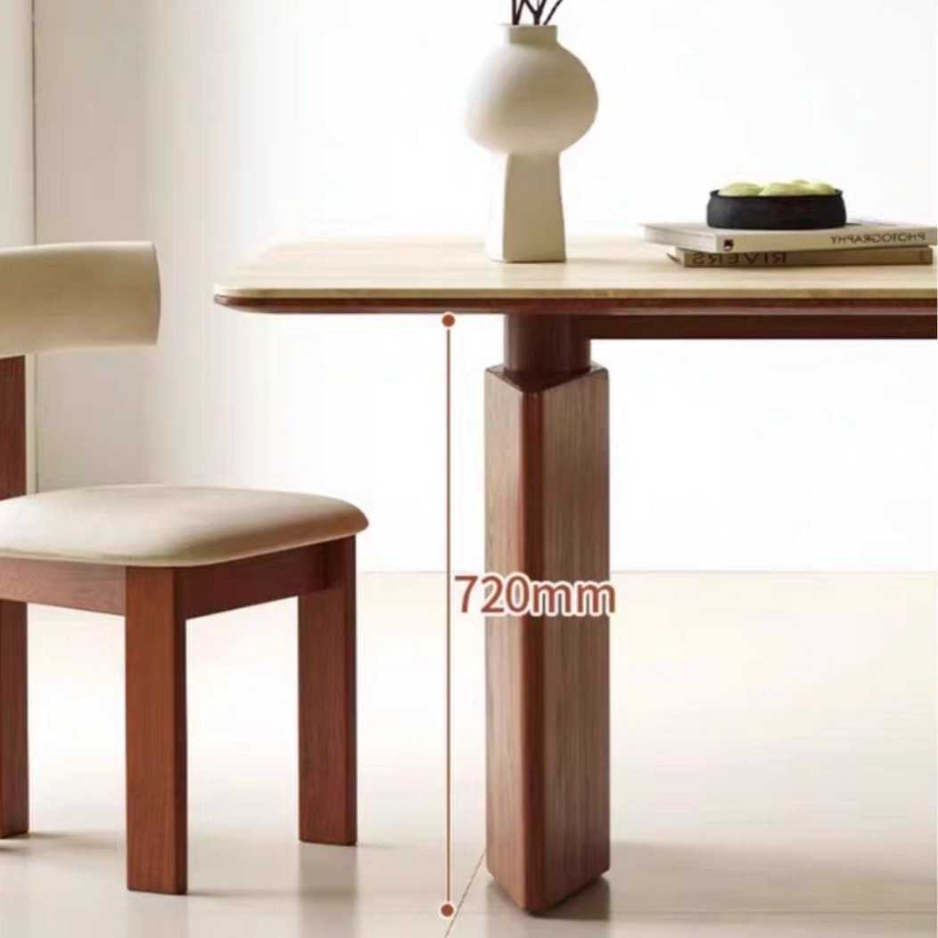 QUERIDA Modern Travertine Dining Table