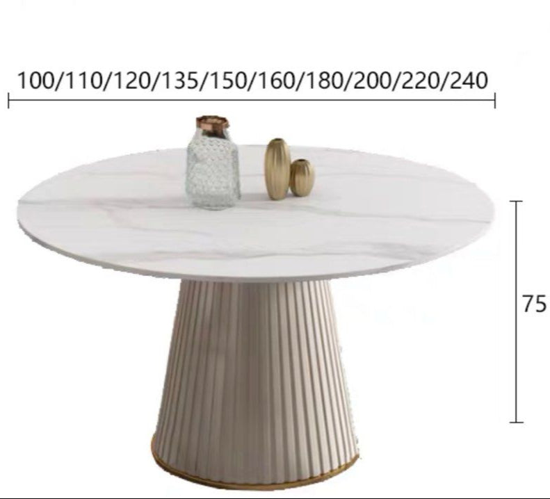 IMTIAZ Modern Round Sintered Stone Dining Table