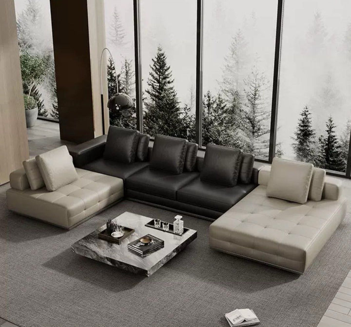 MARCELLIO Modern Genuine Leather Sofa
