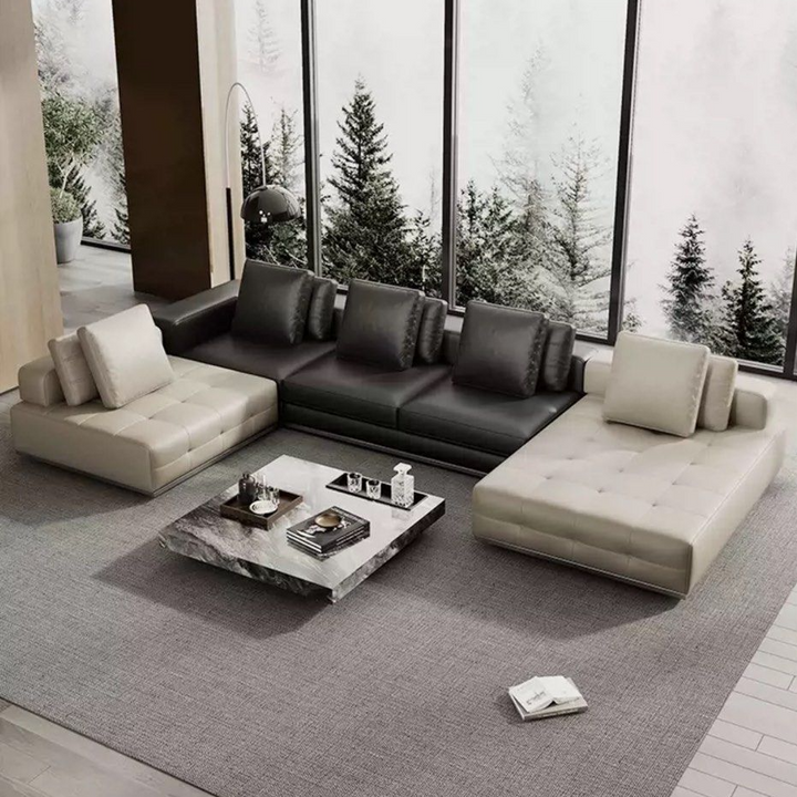 MARCELLIO Modern Genuine Leather Sofa